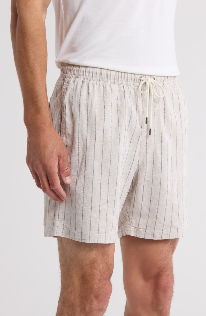 RVCA Sands Stripe Cotton Drawstring Shorts, Alternate, color,