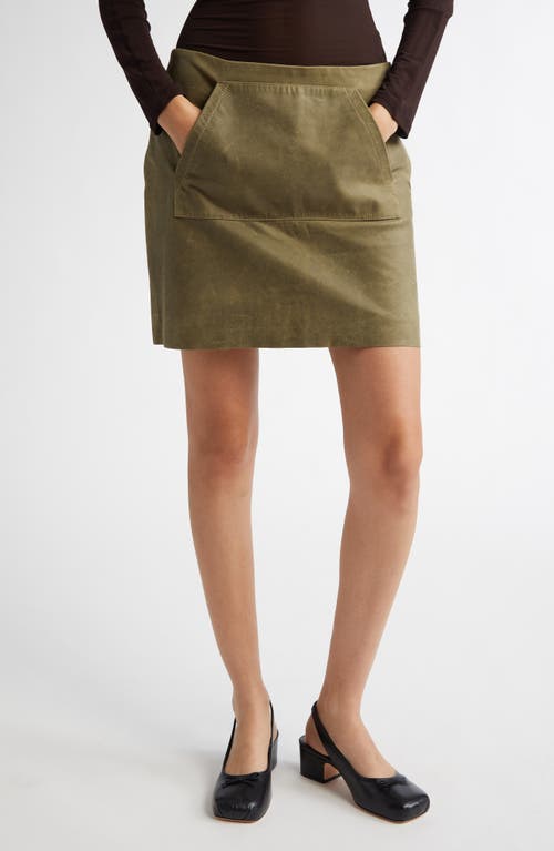 Paloma Wool Stacks Leather Skirt in Green 