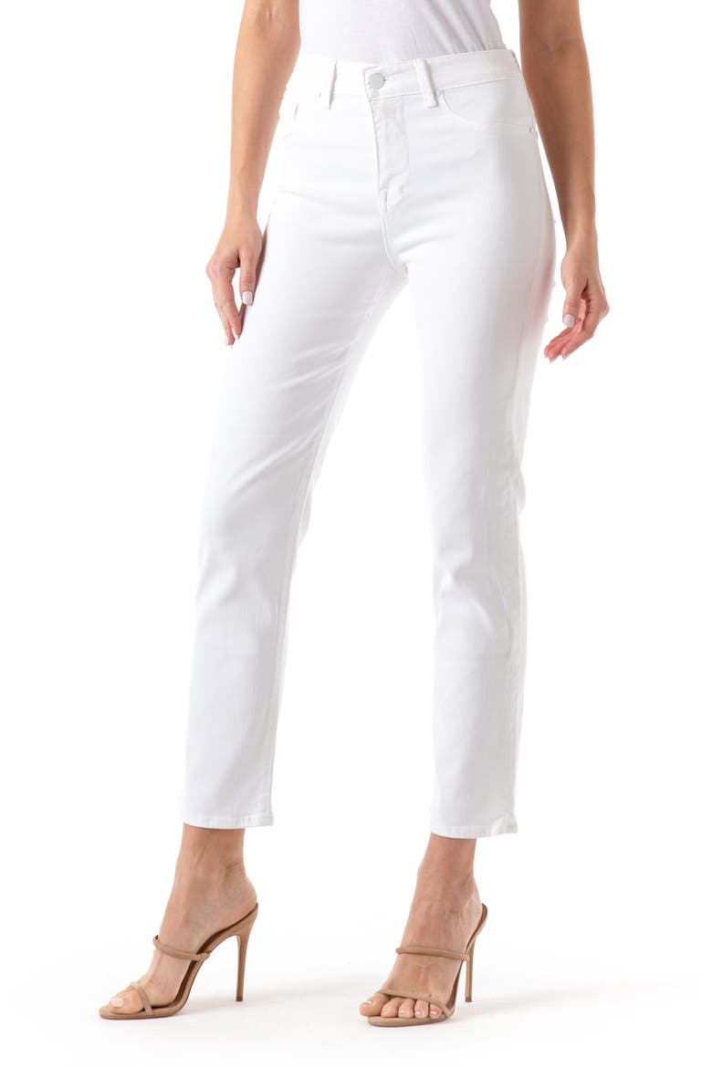 Cher High Waist Ankle Slim Jeans, Alternate, color, WHITE