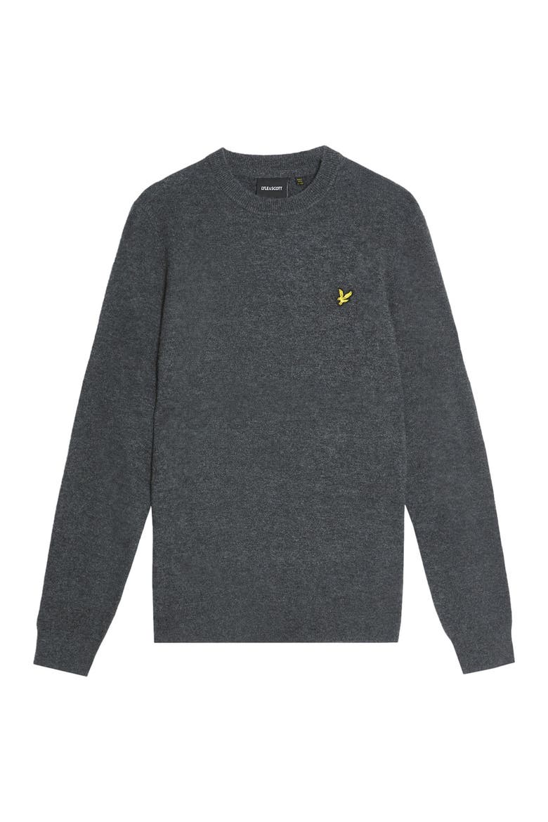 Lambswool Blend Crew Neck Sweater, Alternate, color, Charcoal Marl