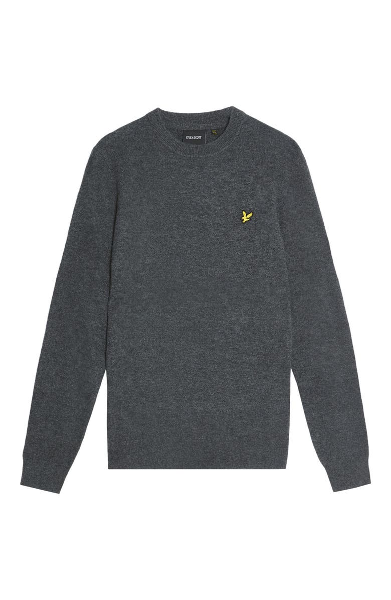 Lyle & Scott Lambswool Blend Crew Neck Sweater, Alternate, color, Charcoal Marl