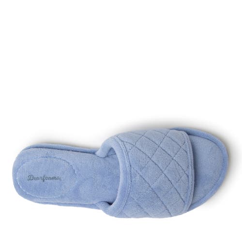 DEARFOAMS DEARFOAMS BEATRICE QUILTED MICROFIBER TERRY SHOWER SLIDE SLIPPER