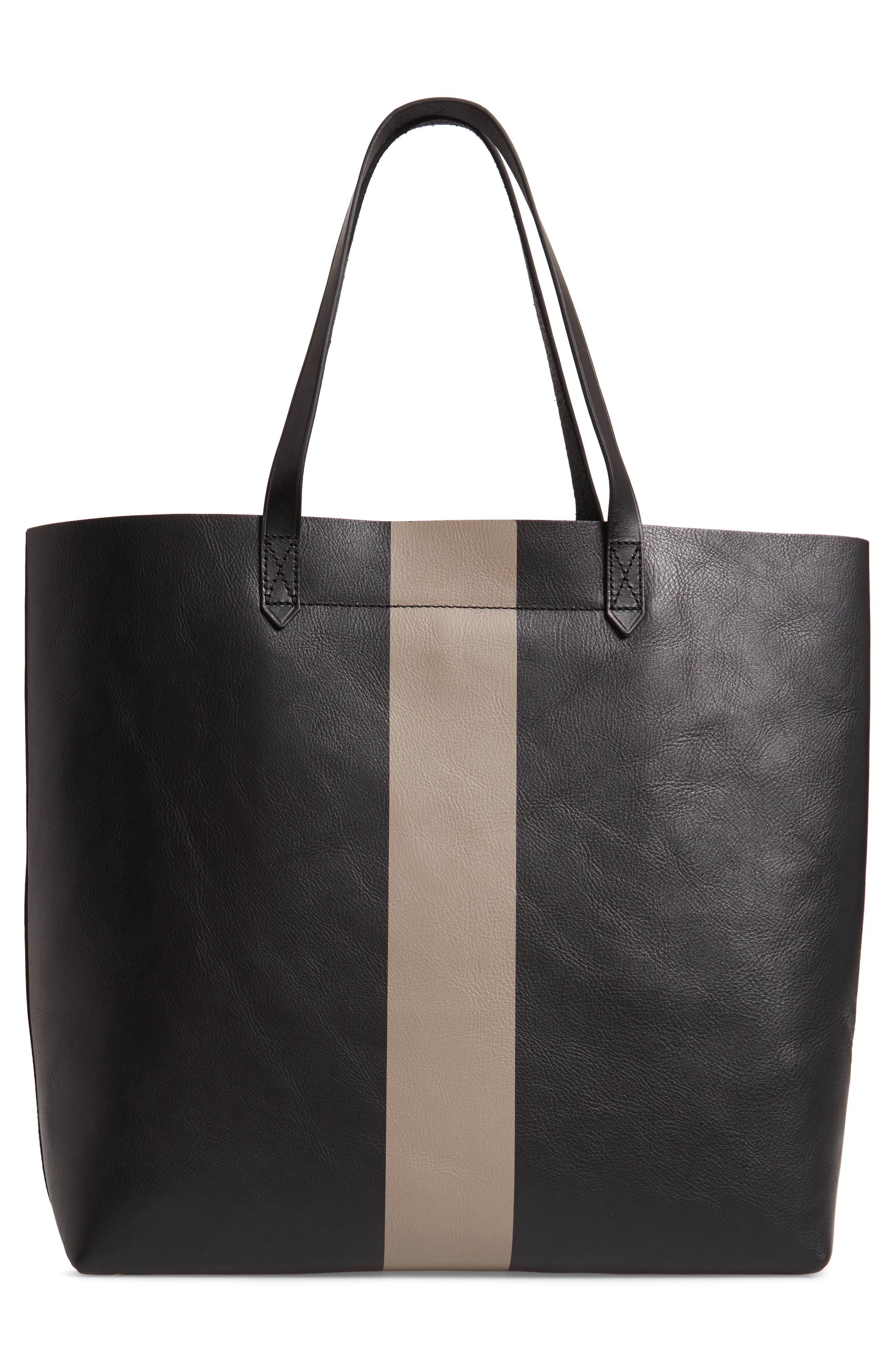 Madewell Paint Stripe Transport Leather Tote, Alternate, color, 