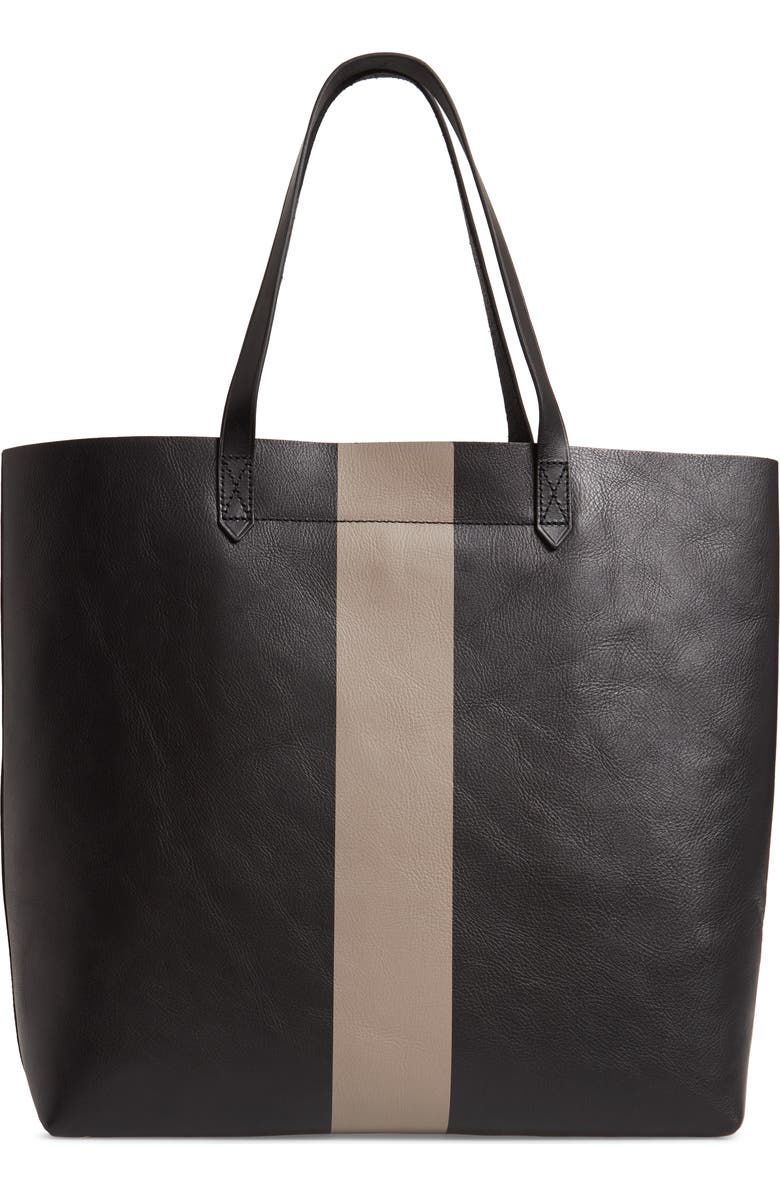 Madewell Paint Stripe Transport Leather Tote, Alternate, color,