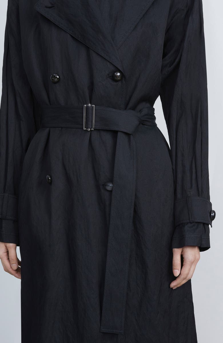 Lafayette 148 New York Blake Crinkle Trench Coat, Alternate, color, 