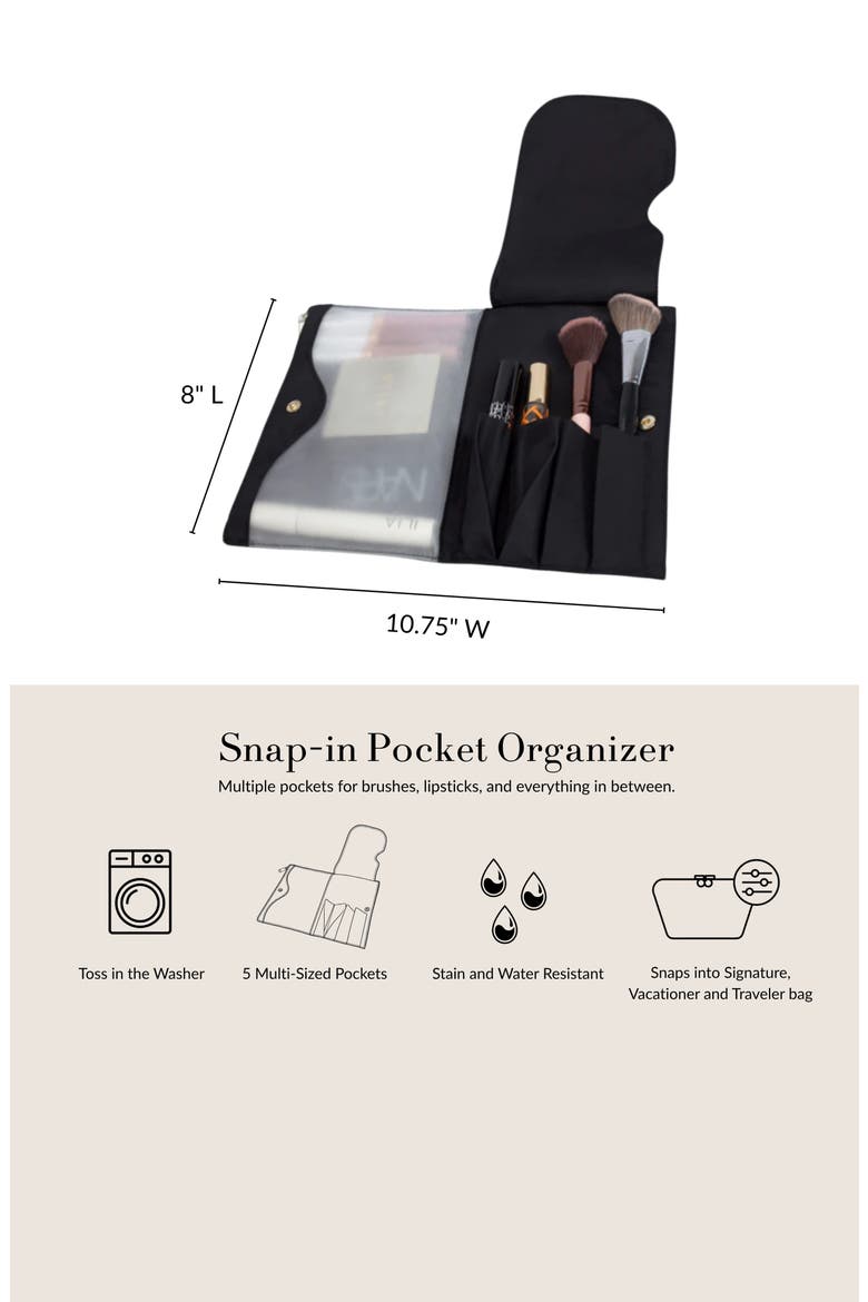 Makeup Pocket Organizer, Alternate, color, BLACK