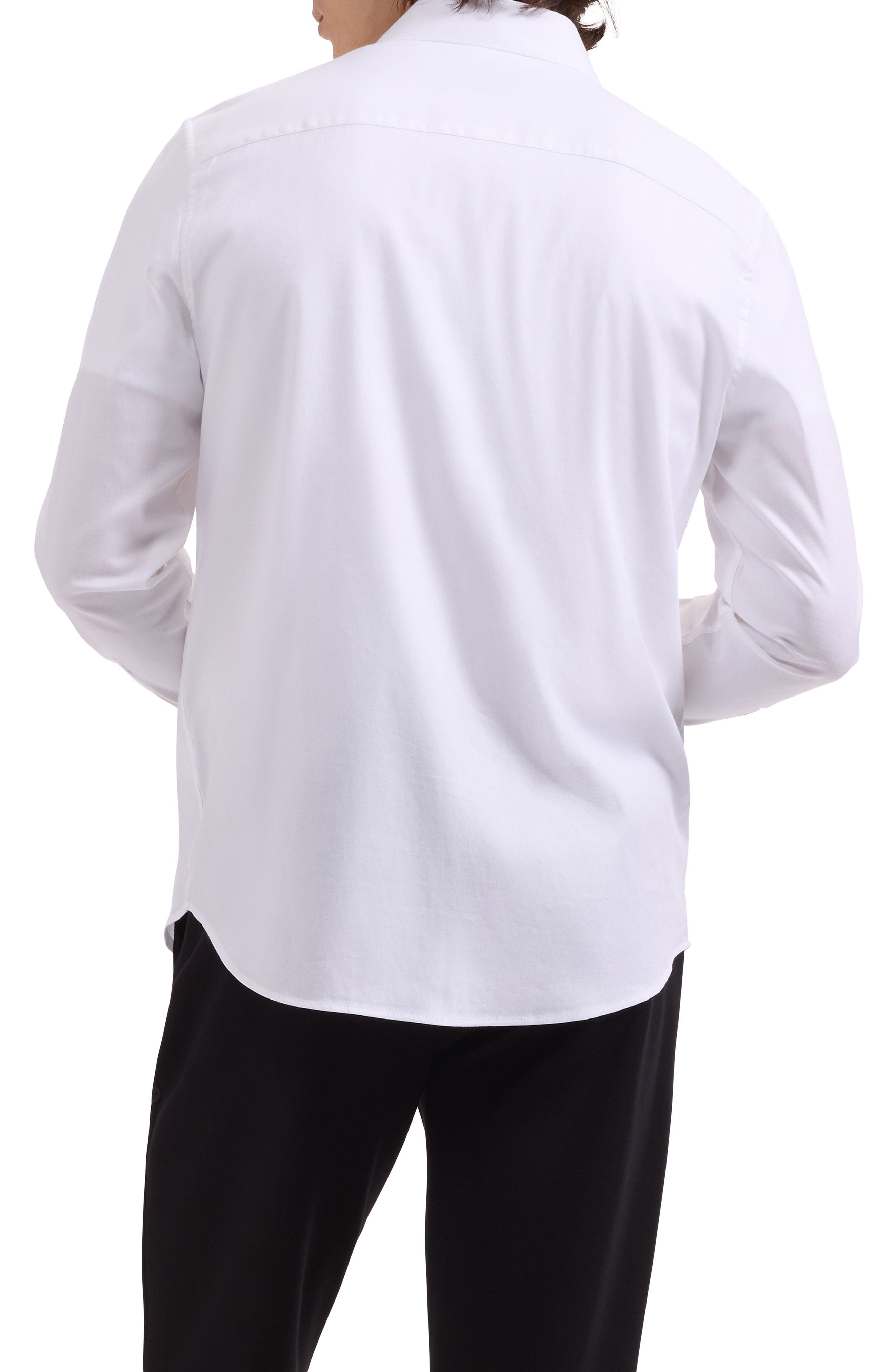 Axel Trim Fit Solid Cotton Blend Button-Up Shirt - image 4