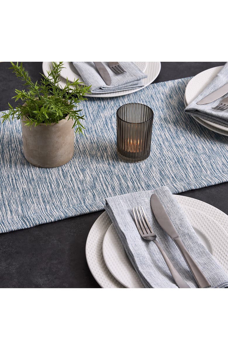 Design Imports Stellar Blue Space Dyed Cotton Table Runner, Alternate, color, Blue