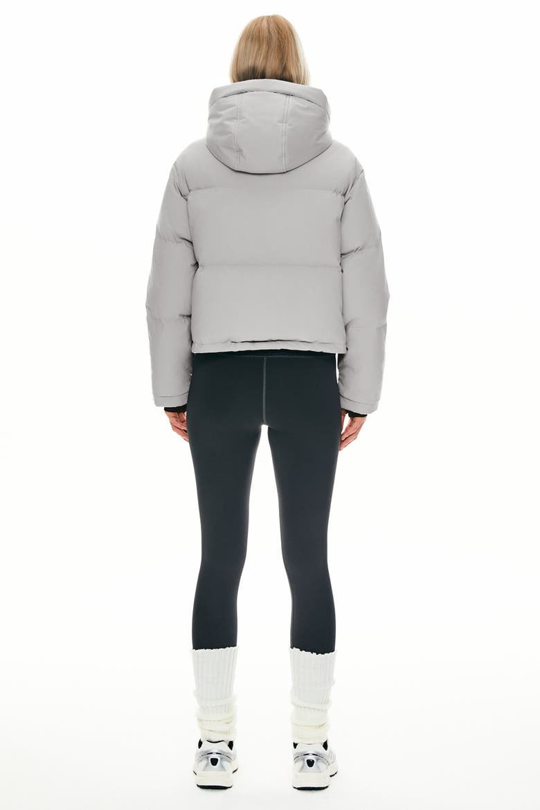 Winter Quilted Hooded Cropped Down Puffer Jacket, Alternate, color, Gray