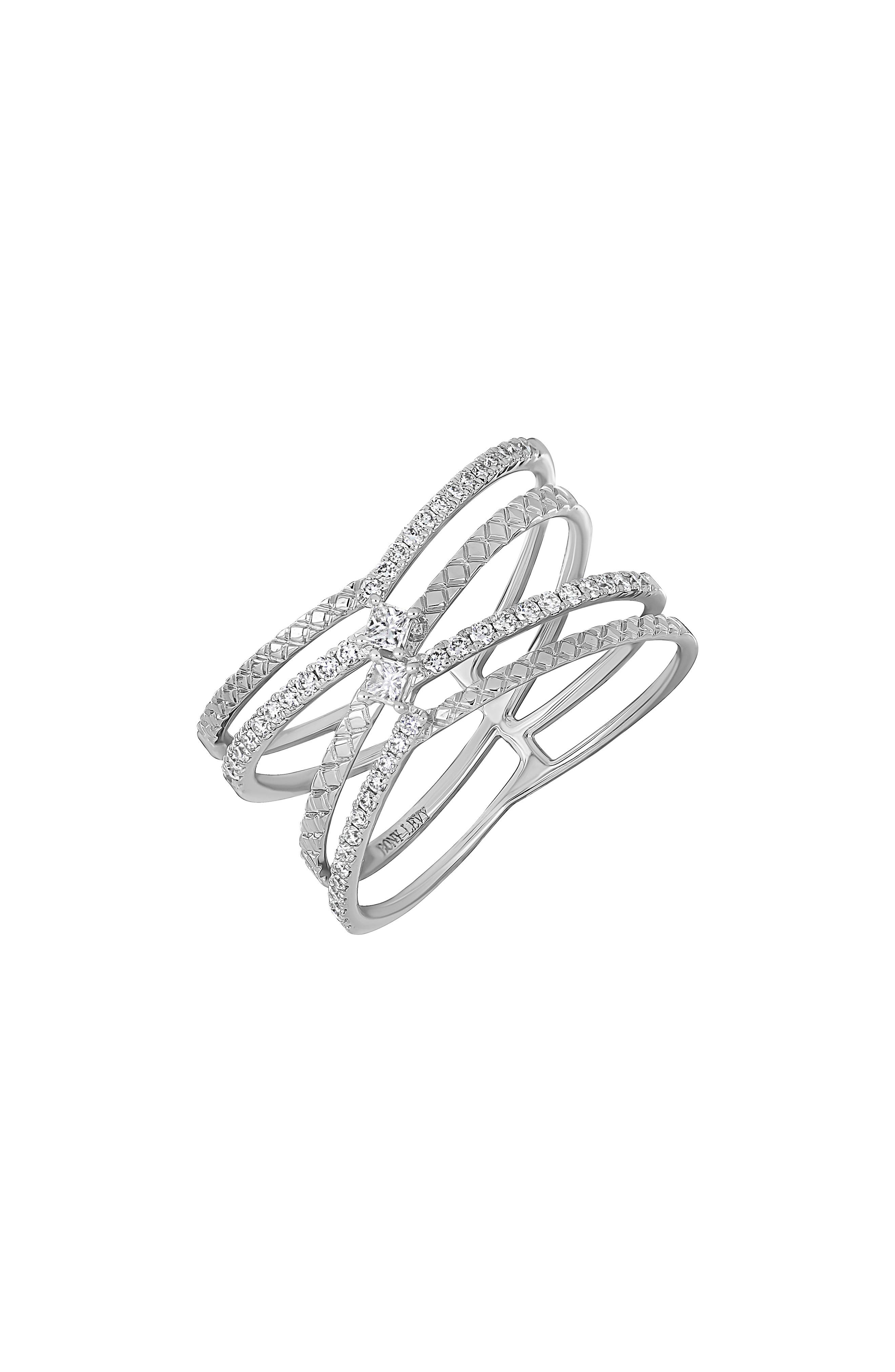 Rita 18k Gold Diamond Crisscross Ring