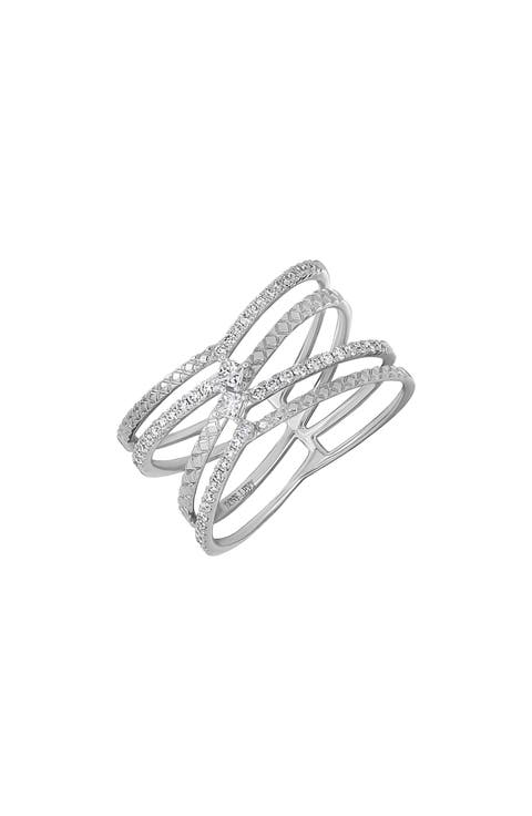 Rita 18k Gold Diamond Crisscross Ring