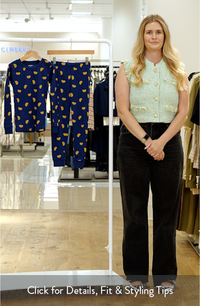 Kids' Taco Print Fitted Two-Piece Organic Cotton Rib Pajamas, sales video thumbnail