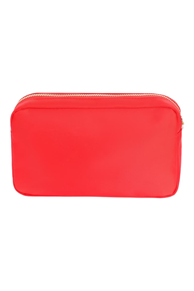 Medium Bow Cosmetics Bag, Alternate, color, RED/RED STRIPE