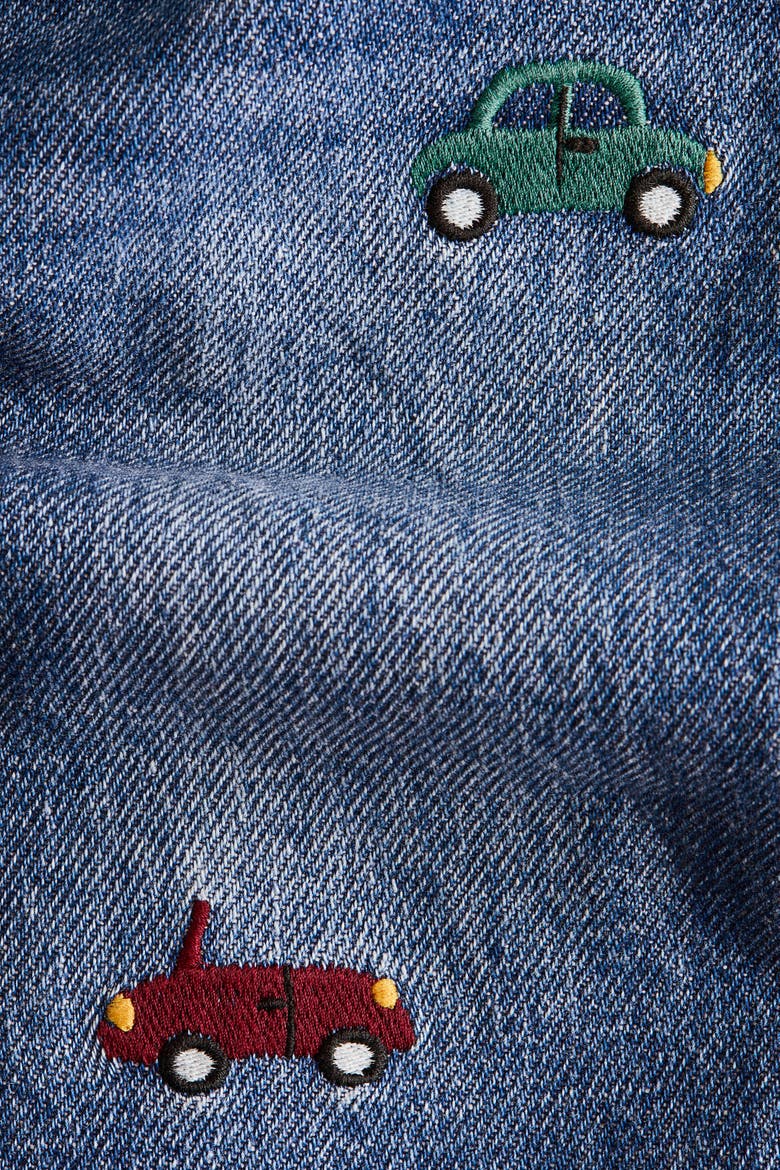 Embroidery-motif Jeans, Alternate, color, Denim blue/cars