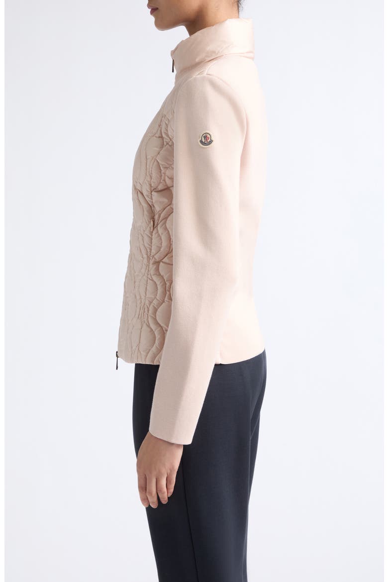 Mixed Media Down Cardigan, Alternate, color, PINK