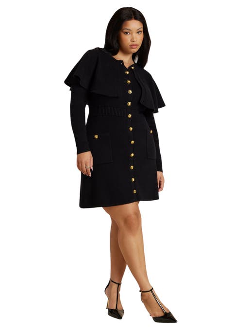 Sweater Cape Mini Dress (plus)