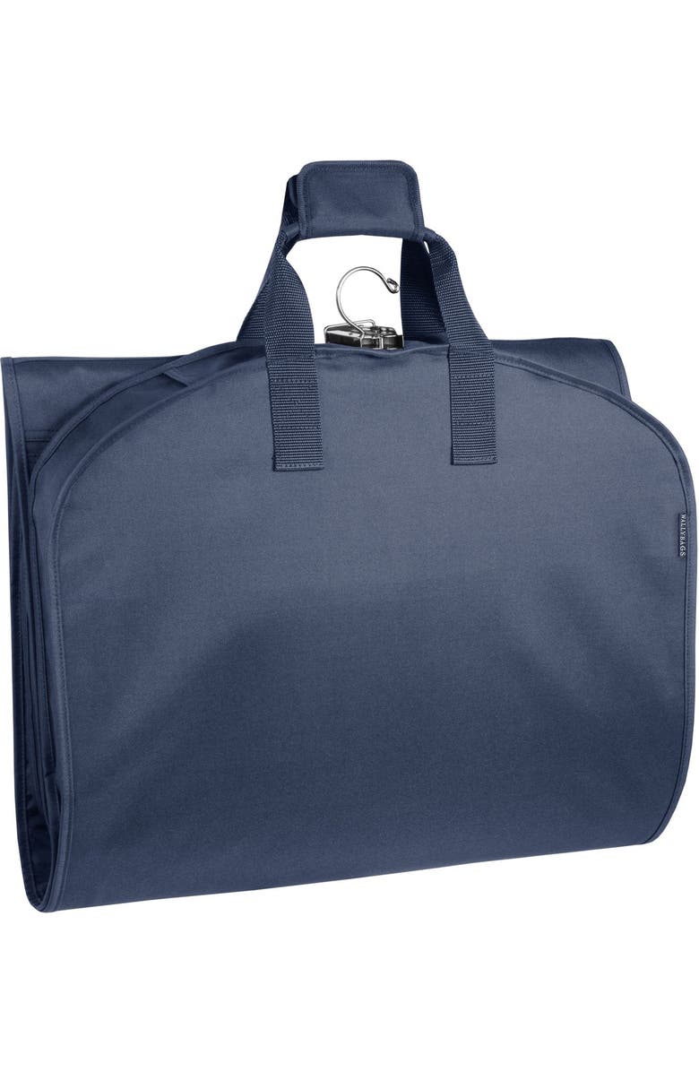 Wallybags 60" Premium Tri-Fold Travel Garment Bag with exterior pocket, Main, color, Navy
