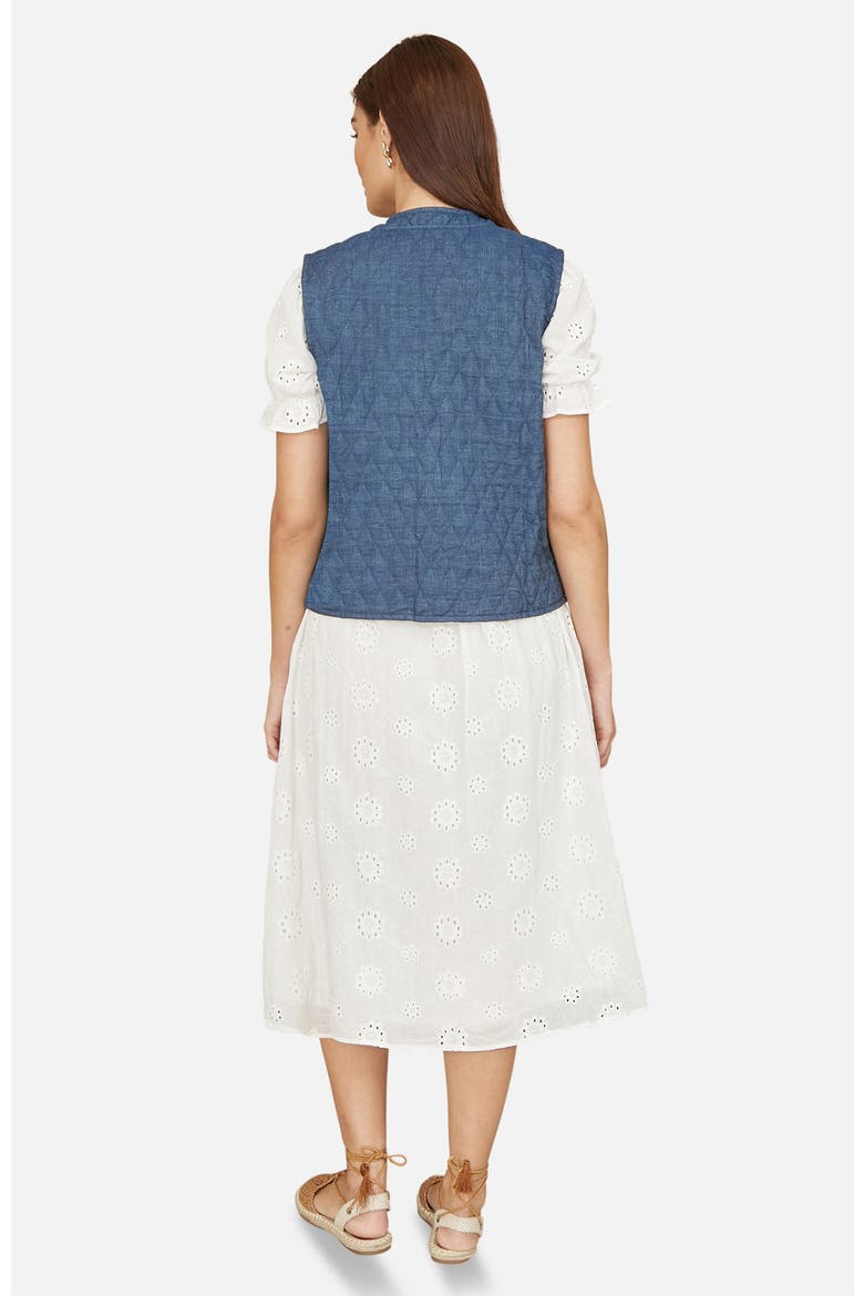 Reversible Quilted Tie-Front Waistcoat, Alternate, color, Blue