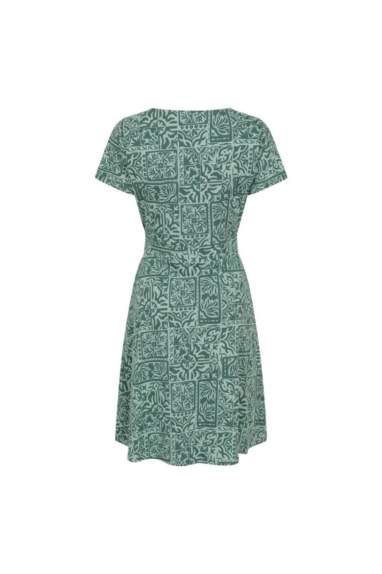 Orchid Patterned UV Dress, Alternate, color, Bright Green