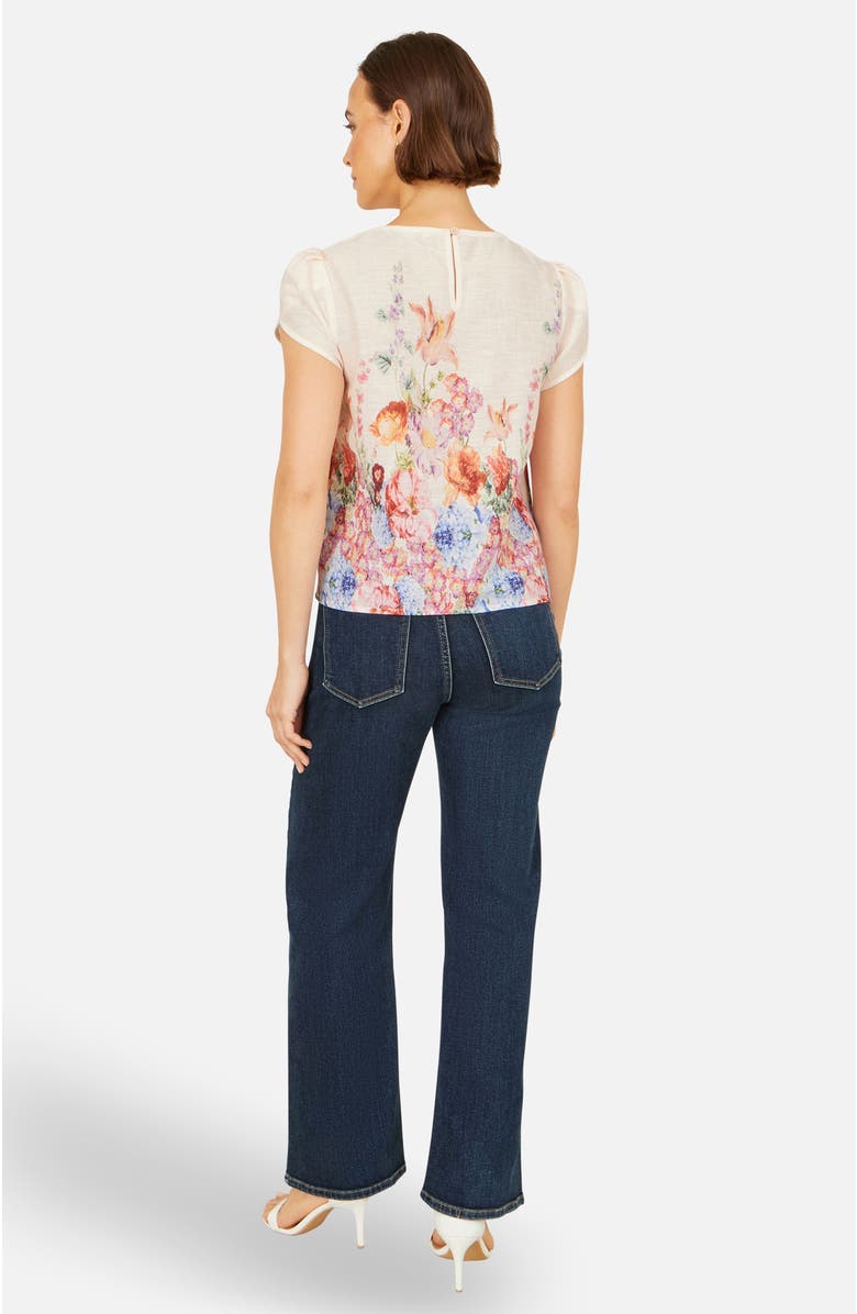 Yumi Floral Border Top, Alternate, color, Pink