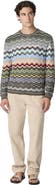 Missoni Crew-neck Cotton And Viscose Chevron Pullover With Greek Motif