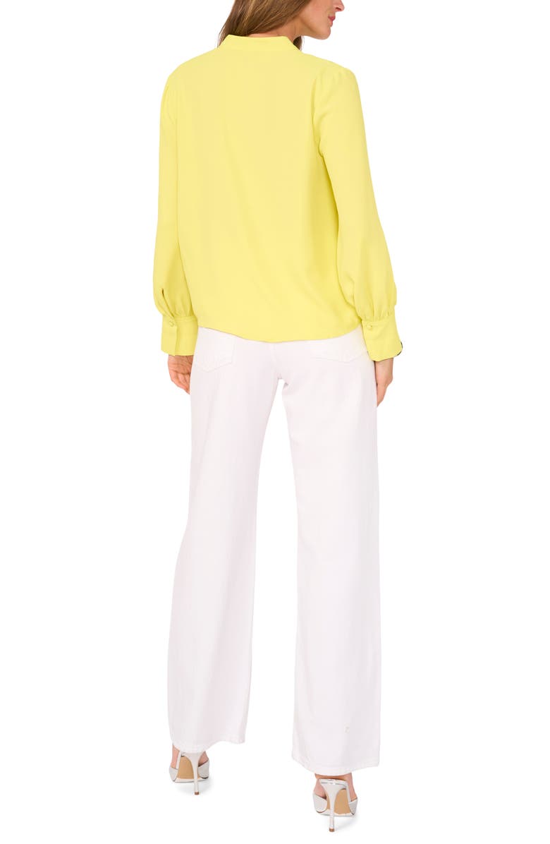 Vince Camuto Bishop Sleeve Crepe Top, Alternate, color, Limoncello