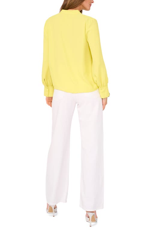 Vince Camuto Bishop Sleeve Crepe Top In Limoncello