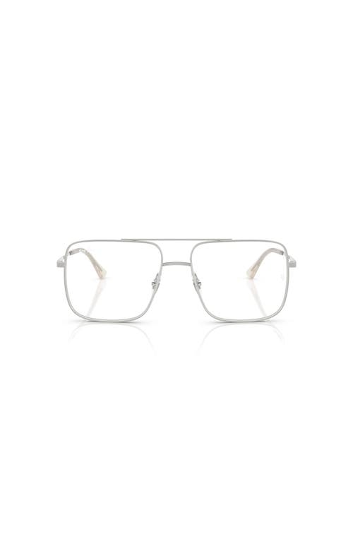 Ray Ban Ray-ban 56mm Square Optical Glasses In Silver