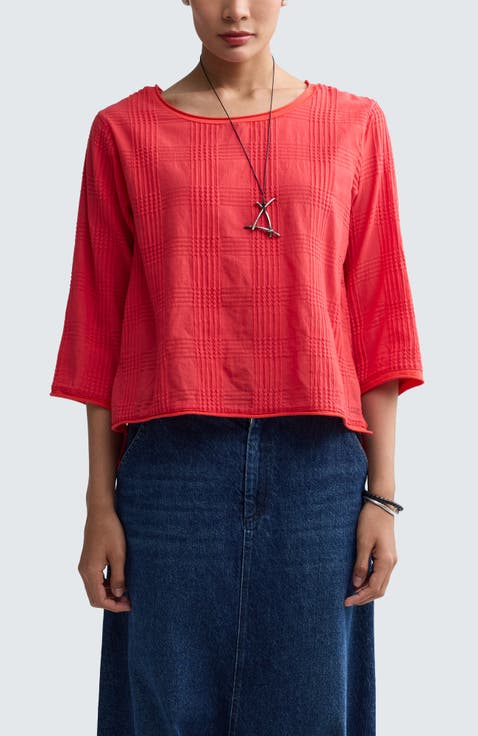 Elira Mixed-texture Blouse