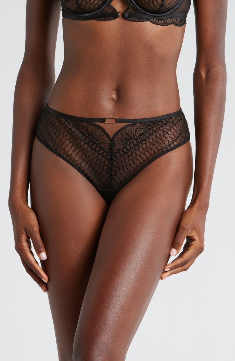 Etam Rosace Embroidered Tulle Shorty Briefs, Main, color, 