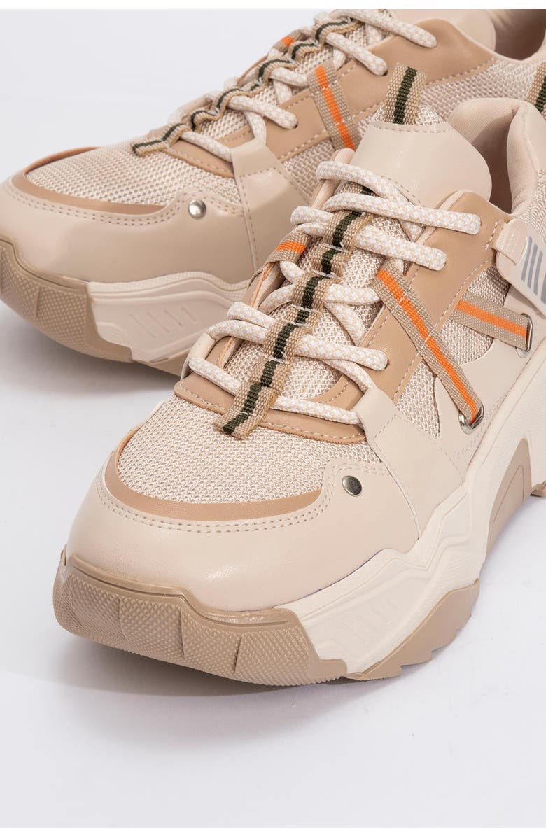 Prologue Shoes Maggie Sport Sneakers, Alternate, color, Beige Faux Leather