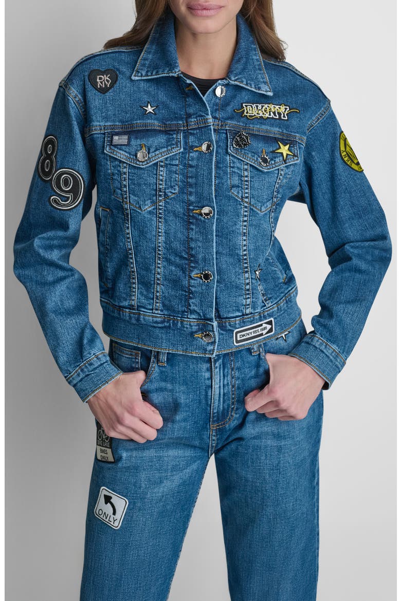 1989 Pins & Patches Denim Trucker Jacket (Women) | Nordstrom