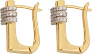 Panacea Crystal Square Hoop Earrings