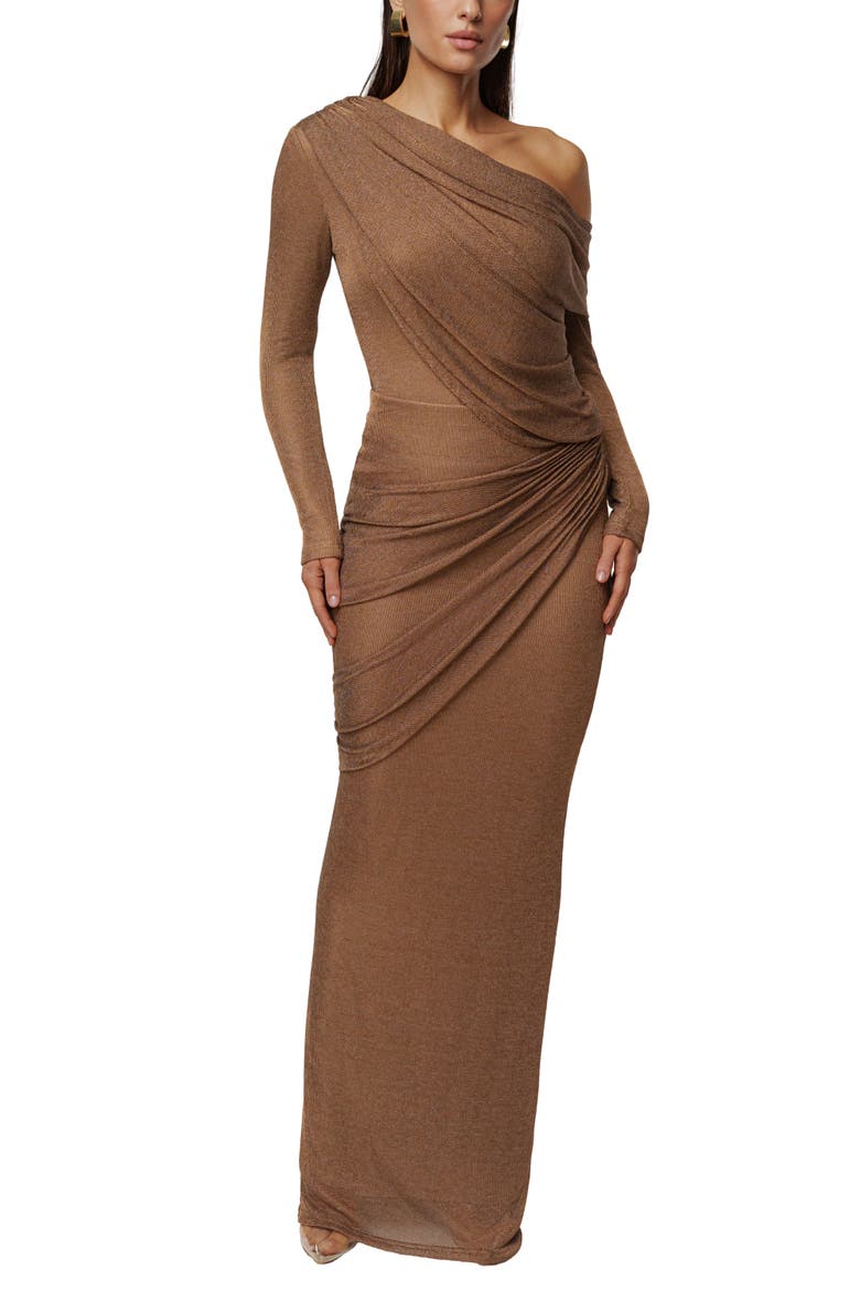 Opulent Metallic Bodysuit, Alternate, color, Bronze