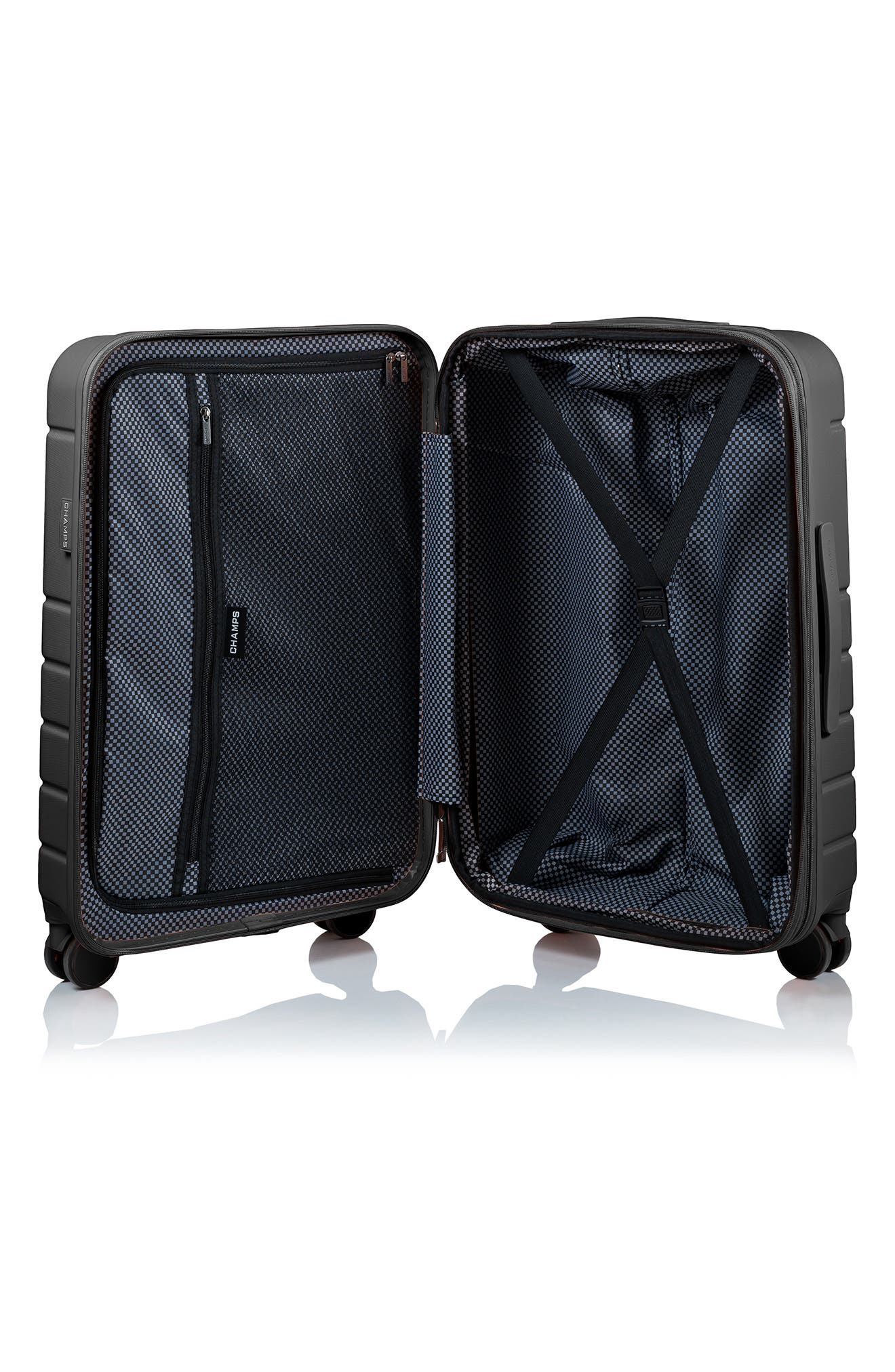 CHAMPS Spinner Suitcase 3-Piece Luggage Set, Alternate, color, Black