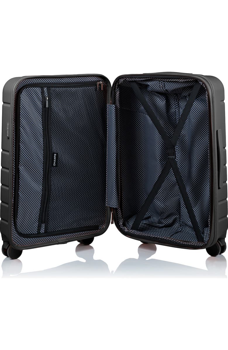 CHAMPS Spinner Suitcase 3-Piece Luggage Set, Alternate, color, Black