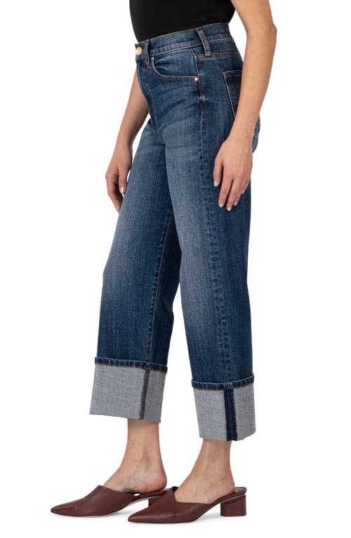 Kut From The Kloth Sienna Cuffed High Waist Wide Leg Jeans In Unspeakable