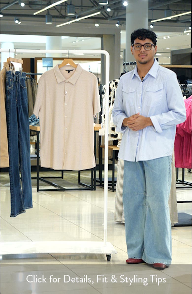 Valor Knit Short Sleeve Cotton Blend Knit Button-Up Shirt, sales video thumbnail