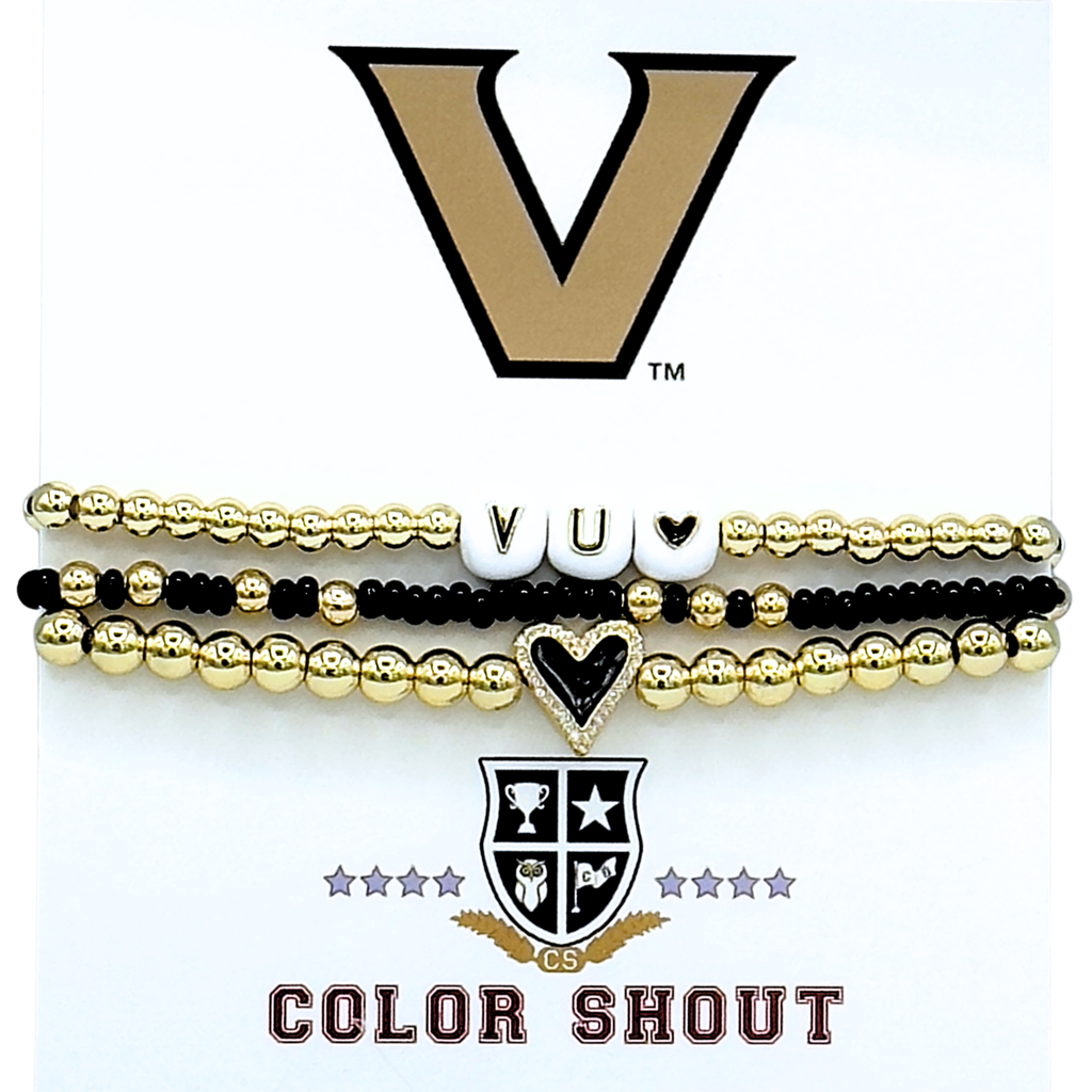 Color Shout Vanderbilt Love My College Bracelet Stack In Burgundy
