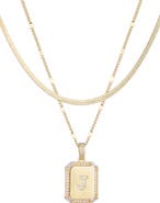 Adornia Initial Tag Pendant Necklace