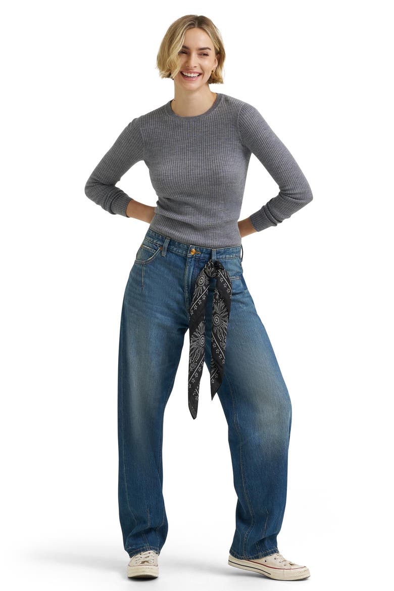 Upsized Rider High Waist Straight Leg Jeans, Alternate, color, LASHING OUT