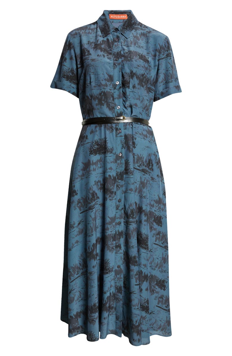 Altuzarra Kiera Print Silk Shirtdress, Alternate, color, 