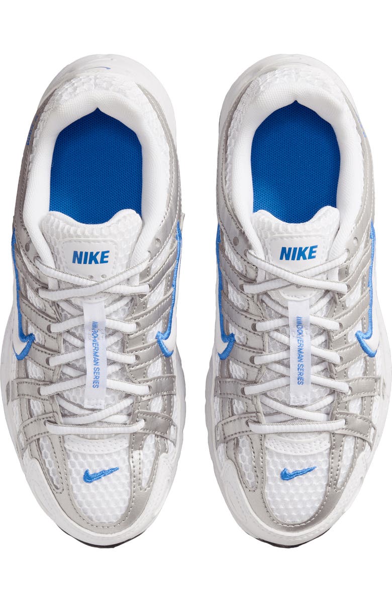 Nike Kids' P-6000 Sneaker, Alternate, color, White/ Blue/ Silver/ White