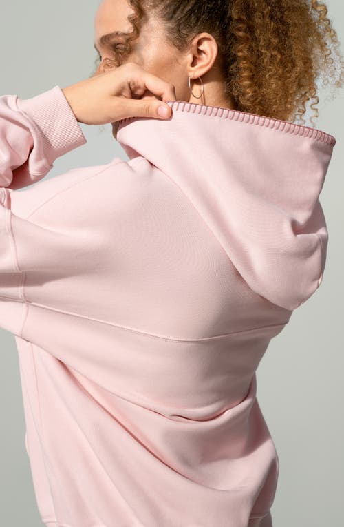Lilysilk Silkerry Oversized Seamflow Verge Full-length Front Zip Hoodie In Pink