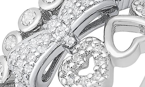 Hmy Jewelry Set Of 3 18k White Gold Plated Simulated Diamond Rings In Metallic