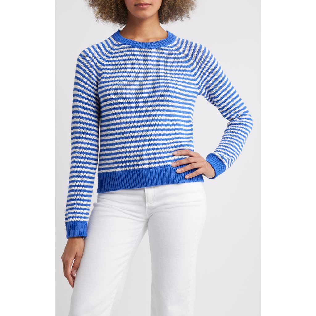 Caslon ® Stripe Pima Cotton Sweater In Blue