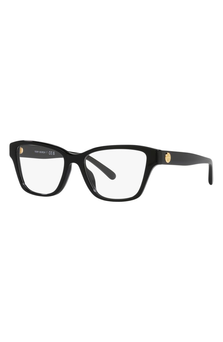 Tory Burch 53mm Rectangular Optical Glasses, Alternate, color,