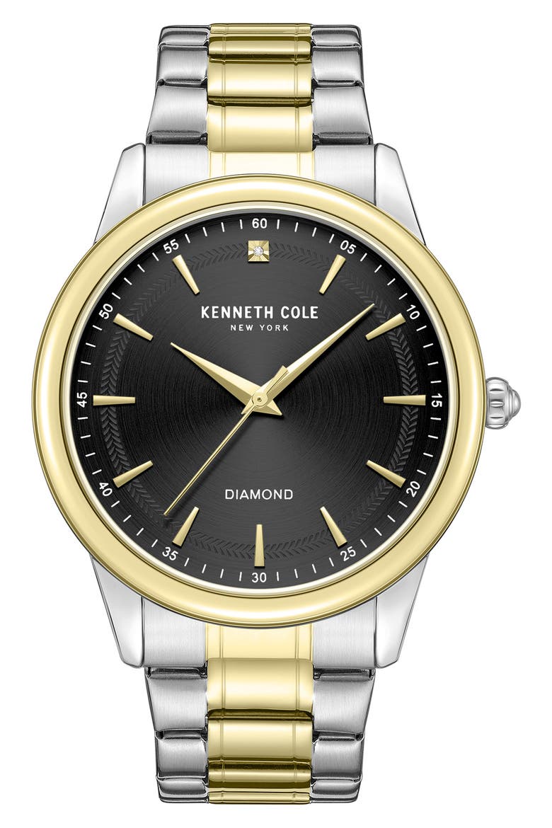 Genuine Diamond Two-Tone Bracelet Watch, 44mm - 0.005ct., Main, color, MULTI