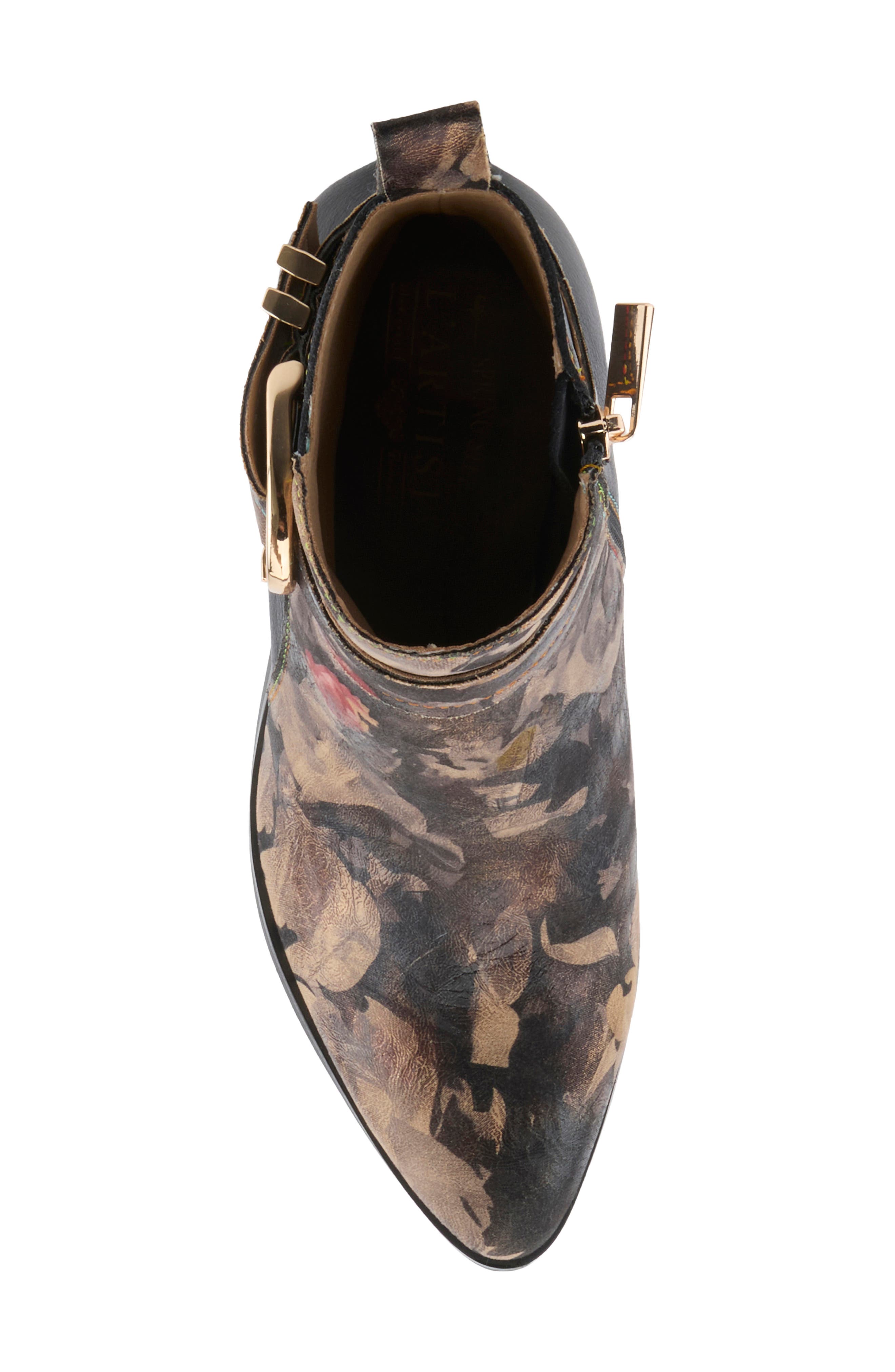 Rosa Leather Bootie, Alternate, color, BLACK MULTI