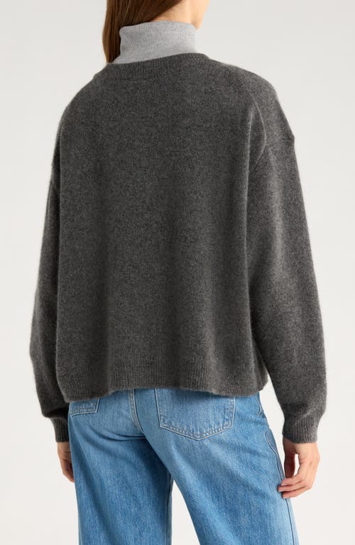 Staud Doris Layered Look Cashmere Sweater In Gray